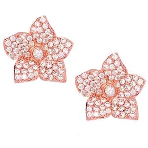 Kate Spade Rose Gold Bloom Pavé Crystal Earrings